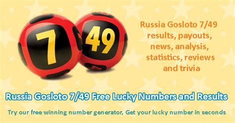 gosloto results 7/49|Russia Lottery Results: Gosloto 5/36, 6/45, 7/49, 4/20.